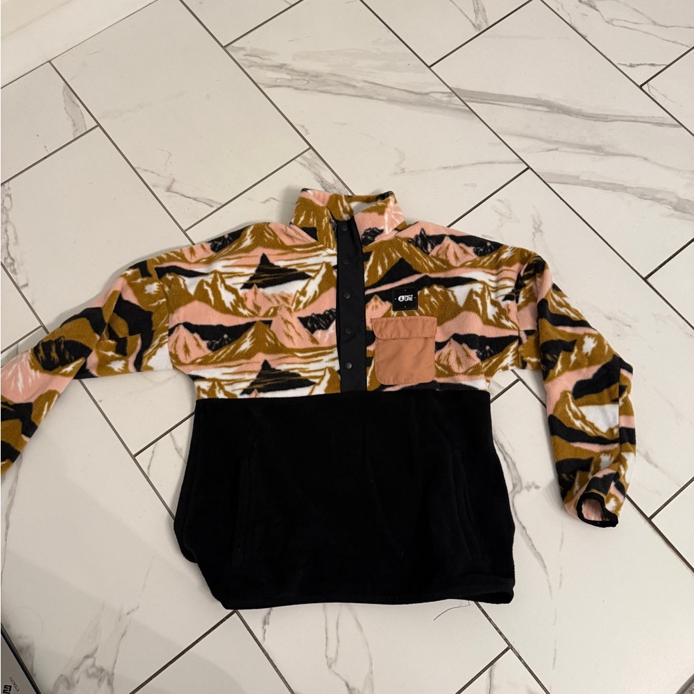Picture Women's Patterned Fleece Jacket - Black, Pink, Tan